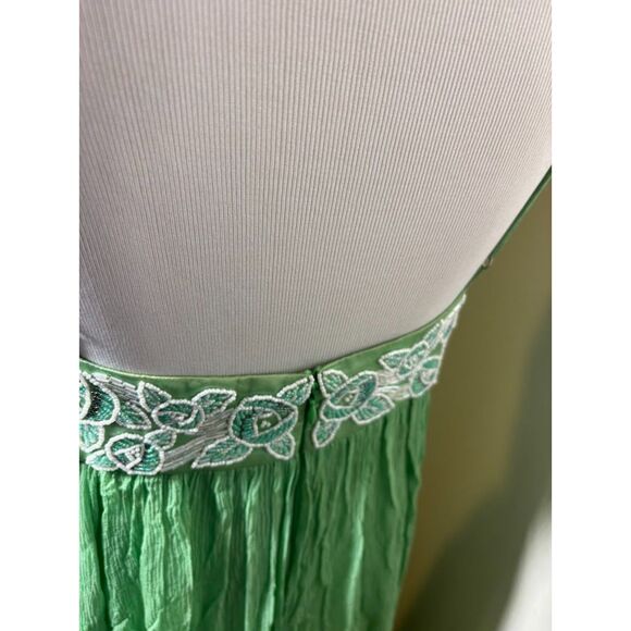 BCBGMaxAzria Gown Dress Maxi Beaded Silk y2k fairy fairycore empire waist prom - Picture 6 of 8